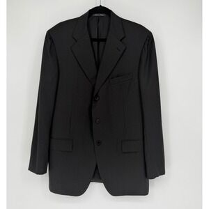 Faconnable Mens Charcoal Grey 100% Virgin Wool 3-Button Blazer Tailored in Italy